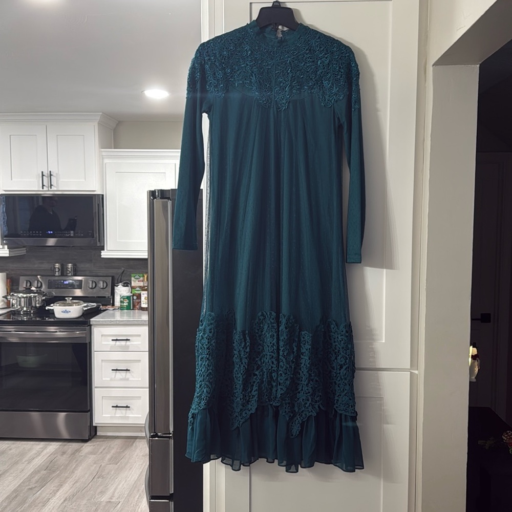 Dainty jewells teal lace dress